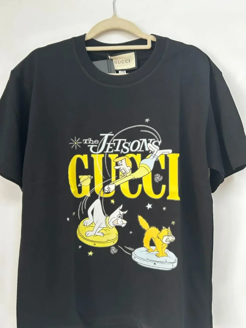 GUCCI Crew Neck T-Shirt Casual Couple Versatile Tee Loose Cotton Printed